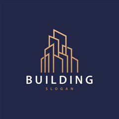 Building Real Estate Apartment Construction Logo, Elegant Premium Rustic Monogram Vector Design