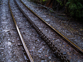 Fototapeta premium Railway Track With Helper Chain