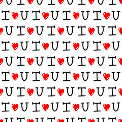 love quote valentine seamless pattern 