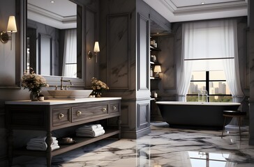 luxury  modern bathroom interior with sink