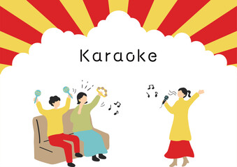 カラオケを楽しむ人達