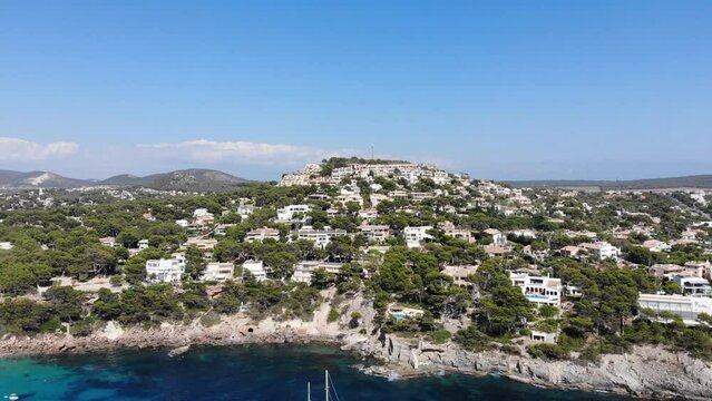Aerial view, Flight over Islas Malgrats and the Santa Ponca area, Majorca, Spain, Europe