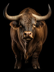 Bull Studio Shot Isolated on Clear White Background, Generative AI