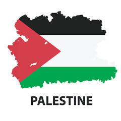 Palestine flag freedom isolated on white background. free palestine banner templates