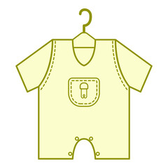 Flat line baby cloth. Vector illustration with baby theme and flat line vector style. Editable vector element.