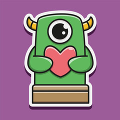 Cartoon monster character design for stickers, logos, mascots and others