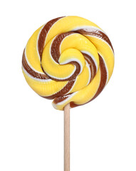Stick with colorful lollipop swirl isolated on white