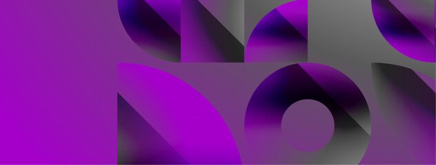 Triangles, lines and round shapes - dynamic geometric abstract background. Visual symphony of shapes and lines design for wallpaper, banner, background, landing page, wall art, invitation, prints