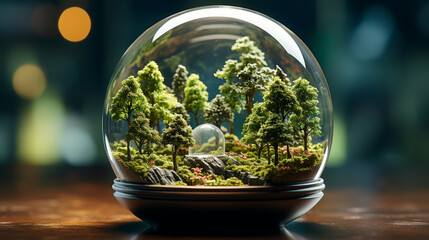 crystal ball in a glass HD 8K wallpaper Stock Photographic Image 