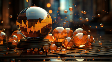 glass ball in the night HD 8K wallpaper Stock Photographic Image 