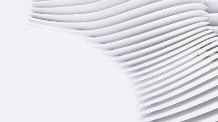 Abstract Curved Shapes. White Circular Background.