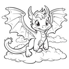 cute bebe dragon  coloring pagers
