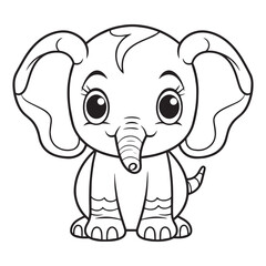 cute elephant  coloring pagers