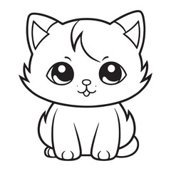 Obraz na płótnie Canvas cute cat coloring pages