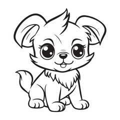 small dog coloring pages vector illustration