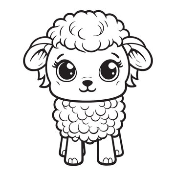 cute baby sheep  coloring pagers