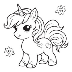 cute baby Unicorn coloring pages