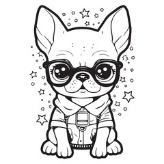cute dog themed coloring page