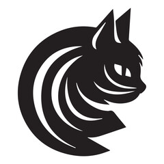 logo lines black cat