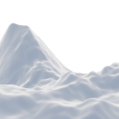 Snow mountain. White terrain.