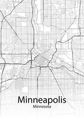 Minneapolis Minnesota minimalist map