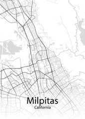 Milpitas California minimalist map
