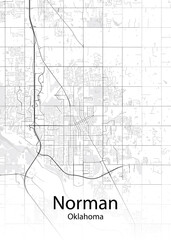 Norman Oklahoma minimalist map