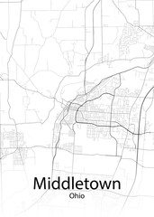 Middletown Ohio minimalist map