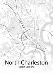 North Charleston South Carolina minimalist map