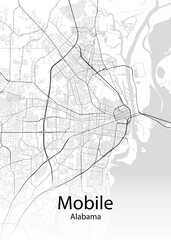 Mobile Alabama minimalist map