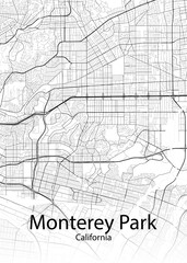 Monterey Park California minimalist map