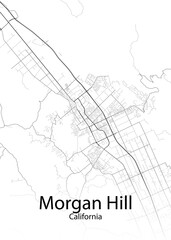Fototapeta na wymiar Morgan Hill California minimalist map