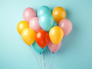 colorful balloons on solid background