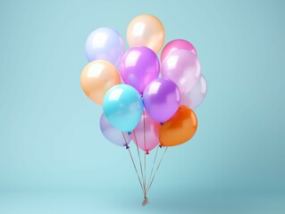 colorful balloons on solid background