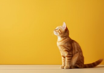 A playful orange tabby cat with white paws, gazing curiously at a toy, An adorable cat  - Powered by Adobe