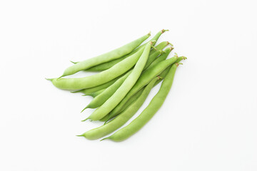 白背景にインゲン豆