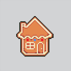 Pixel art illustration Gingerbread. Pixelated Gingerbread. Gingerbread pixelated for the pixel art game and icon for website and video game. old school retro.