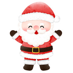 Cartoon drawing Santa Claus Marry Christmas with happy smile.