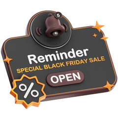 Sale Reminder - Black Friday Sale 3D Illustration