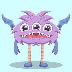 Scary And Cute Winged Monster Illustration