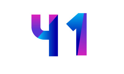 Obraz premium New Modern Number Blue Purple Teen Logo