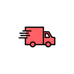 Delivery truck icon set illustration. Delivery truck sign and symbol. Shipping fast delivery icon