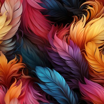 feather photorealistic super detailed design. the style of comic book art and vexel art, highly detailed seamless pattern