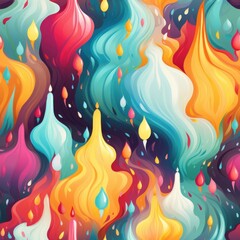 paint brush rainbow colourful seamless pattern