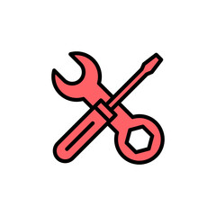 Repair tools icon set illustration. tool sign and symbol. setting icon. Wrench and screwdriver. Service