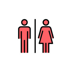 Toilet icon set illustration. Girls and boys restrooms sign and symbol. bathroom sign. wc, lavatory