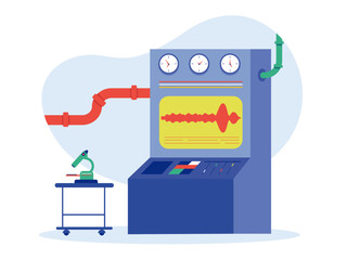 Lab machine illustration. Laboratory illustration.