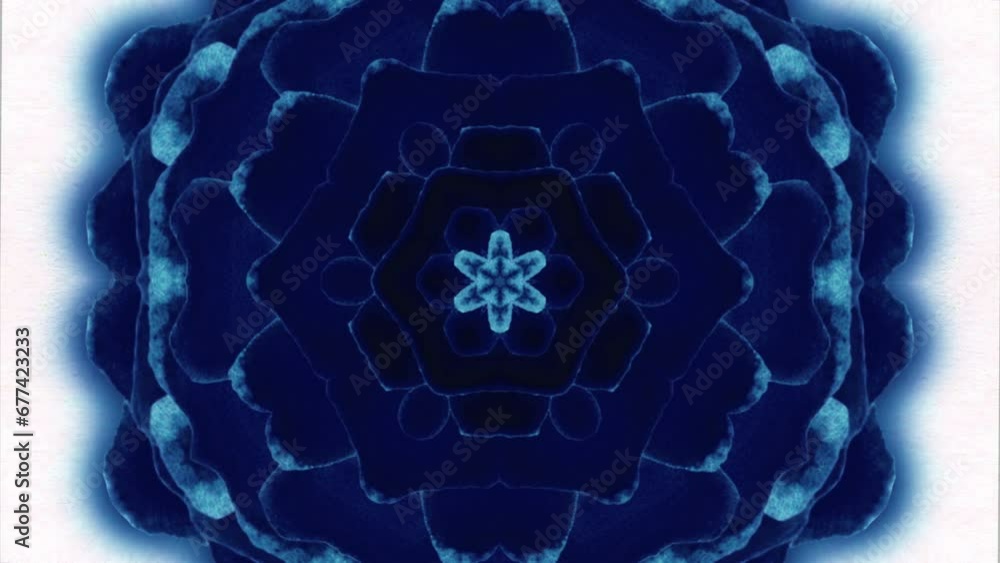 Poster abstract kaleidoscope background. animation. glowing lines creating symmetrical kaleidoscope structu