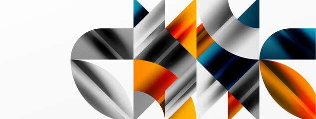 Obraz premium Geometric abstract background with abstract geometric shapes. Concept of creative technology, digital art, social communication, modern science for poster, cover, banner, brochure, website