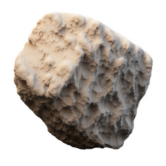 Light colored stone with sharp corners on a transparent background, generated by AI